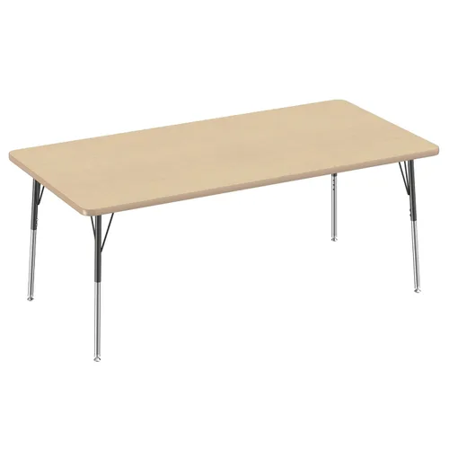 Vista 150 de FDP - Mesa rectangular para actividades escolares y de oficina (24 x 36 pulgadas), patas estándar con deslizadores giratorios, altura ajustable