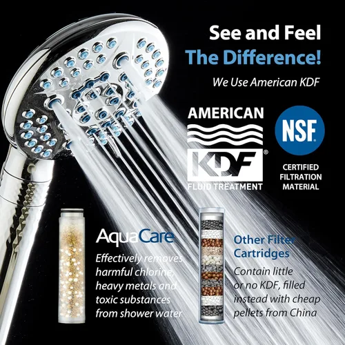 Vista 2 de AquaCare 4X 10-Mode High Pressure Hand Shower w/Filter & 2-mode Power Wash