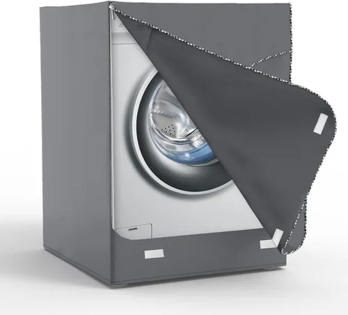 Vista 7 de AKEfit Cubierta para lavadora/secadora para carga frontal, cubierta de lavadora impermeable, a prueba de polvo y anti-UV, fundas Oxford resistentes