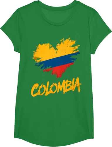 Vista 40 de Camiseta con la bandera del corazón de Colombia
