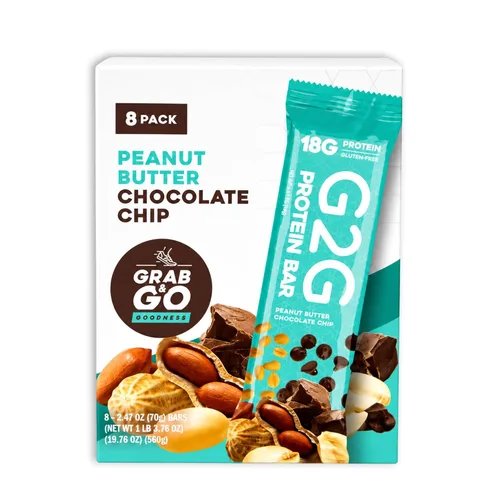 Vista 7 de G2G Barra de proteínas, chispas de chocolate con mantequilla de maní, comida real, refrigerada para frescura, aperitivo saludable, delicioso