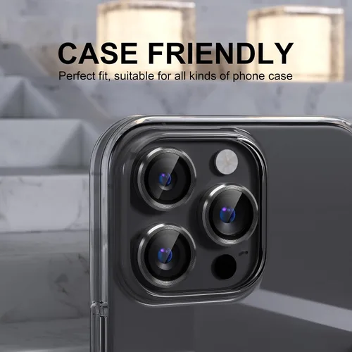 Vista 4 de Choiche Compatible para iPhone 16 Pro/iPhone 16 Pro Max Protector de Lente de Cámara, Vidrio Templado 9H Protector de Pantalla de Cubierta de Cámara