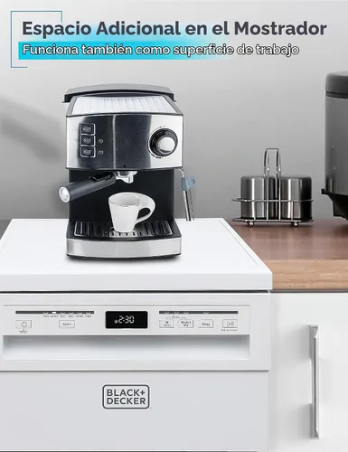 Vista 6 de BLACK+DECKER Lavavajillas portátil de 18", lavavajillas compacto con capacidad para 8 servicios de mesa, tina de acero inoxidable, 6 programas