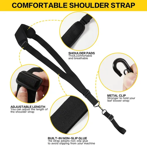 Vista 3 de Mango de malezas con correa para el hombro, extensión de agarre ergonómica para recortar cuerdas, mango de recortador de césped con abrazadera