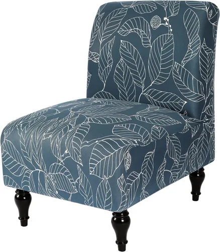 Vista 19 de Iauddy Funda para Silla de Acento Slipper sin Brazos Slipcover, Elástica de Spandex Extraíble Tela Jacquard Funda Antideslizante para Silla de Beige