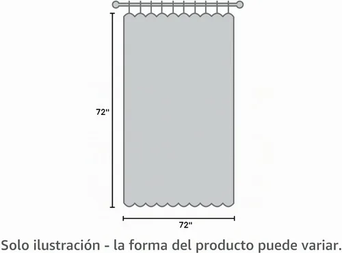 Vista 4 de WARM HOME DESIGNS Cortina de ducha de lino con cenefa adjunta y borlas elegantes. Cortina de ducha de lino estilo encaje de tamaño estándar 72 x 72