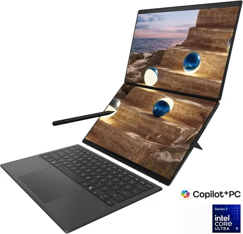 Vista 2 de ASUS Zenbook Duo Laptop (2026), pantalla táctil OLED 3K 144Hz dual de 14 pulgadas, procesador Intel Core Ultra 9 386H, gráficos Intel, 32 GB de RAM