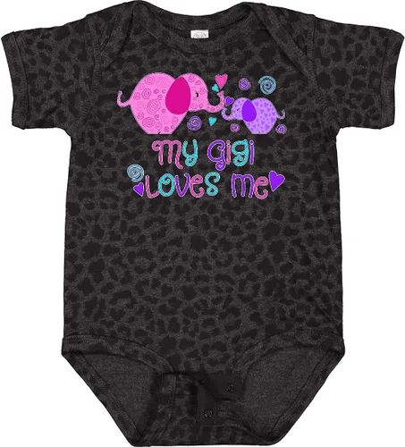 Vista 22 de inktastic My Gigi Loves Me - Body lindo de elefantes para bebé 0020 Blanco