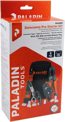Vista 6 de Paladin Tools PA4908 - Kit de herramientas de red - Kit de técnicos VDV - Cortador de cables, pelacables, tijeras, herramienta de perforación