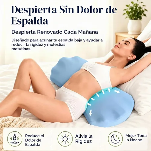 Vista 2 de Fledano Almohada de apoyo lumbar para dormir – Almohada de espuma viscoelástica para la parte baja de la espalda para la cama para aliviar el dolor