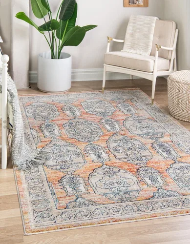 Vista 11 de Unique Loom Lola Collection - Alfombra de área, atrevida (2 pies 2 pulgadas x 3 pies 1 pulgada, rectangular, gris/marfil)