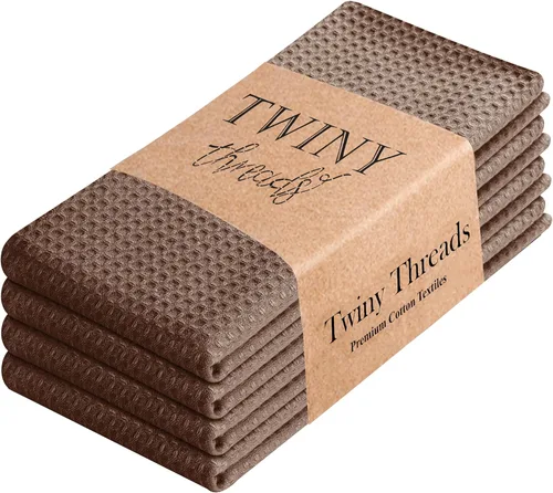 Vista 20 de TWINY threads Juego de toallas de cocina con diseño de diamante, 100% algodón, trapos grandes y trapos de lavado, absorbentes de secado rápido