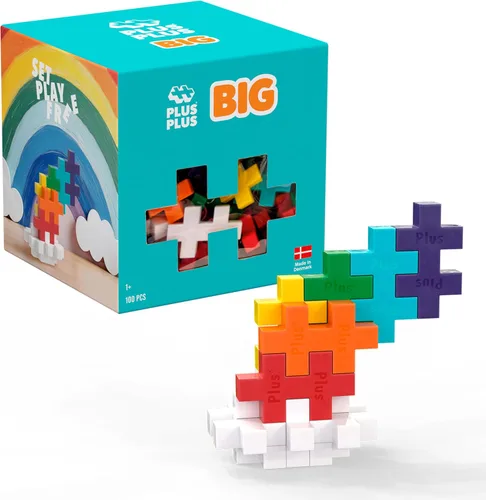 Vista 10 de PLUS PLUS BIG - Set de Juego Abierto - 100 Piezas - Mezcla de Colores Básicos, Juego de Construcción STEM, Piezas de Rompecabezas Grandes
