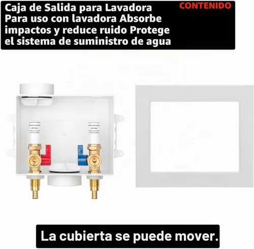 Vista 5 de Caja de salida de lavadora PEX-B con pararrayos de martillo de cobre, entrada 1/2 pulgada PEX-B Crimp Barb F1807 x Salida 3/4 pulgadas NH Rosca