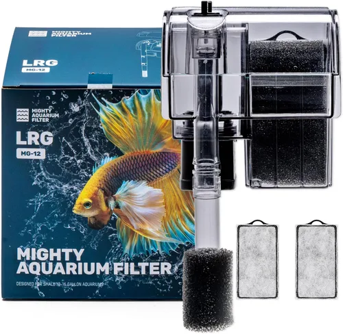 Vista 12 de Mighty Aquarium Filtro Colgante para Acuario - Filtro HOB para Acuario - Filtro Ajustable para Pecera - Filtros de Acuario - Filtro Nano