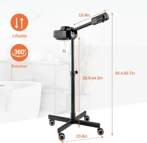 Vista 8 de OmySalon Estetician Steamer - Vaporizador facial profesional, vaporizador facial con niebla de ozono caliente para salón de belleza, spa, hogar