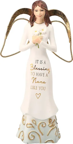 Vista 12 de Pavilion Gift Company Friendship Fills Our Heart with Happiness-Figura coleccionable de ángel de resina de conejo afroamericano de 7.5 pulgadas