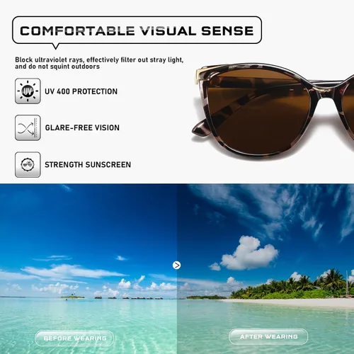 Vista 22 de Gafas de sol de moda ojo de gato para las mujeres moda Cateye UV400 protección gafas CL22017