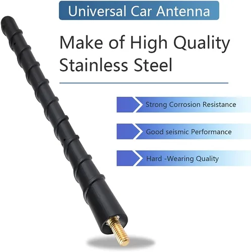 Vista 4 de Antena corta de radio de coche de 7.6 pulgadas, antena de goma flexible en espiral de 7.7 in, repuesto para radio de automóvil FM/AM, compatible