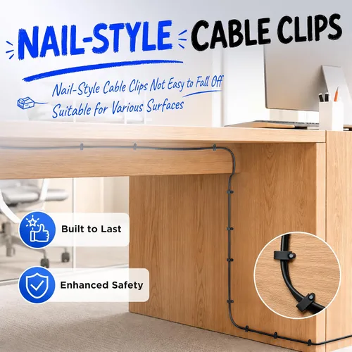 Vista 6 de Uvital Cable de extensión de teléfono de 15 pies, acoplador RJ11 y clips de Negro