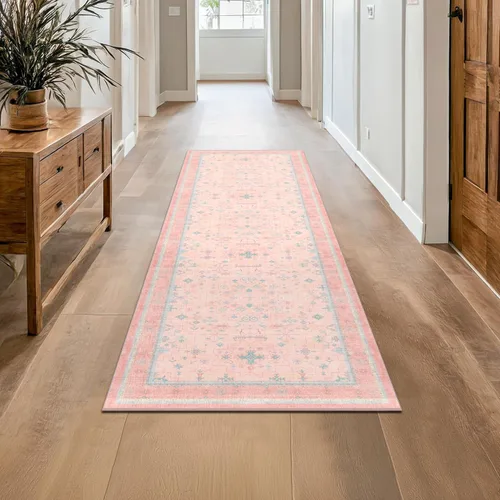Vista 11 de Hazo Haus – Alfombra pequeña para entrada, cocina o baño, antideslizante con base de goma, resistente a las manchas y a la decoloración, diseño