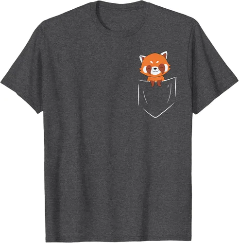 Vista 33 de Funny Red Panda In Pocket - Camiseta con bolsillo, Negro, S