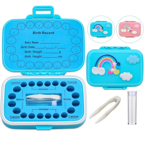 Vista 8 de Soportes de dientes para recuerdo de niños, caja de recuerdo de dientes de bebé, protector de dientes, contenedor de dientes para dientes perdidos