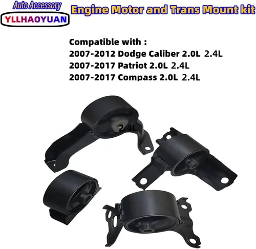 Vista 2 de Conjunto de soportes de motor para 2007 2008 2009 2010 2011 2012 2013 2014 2015 2016 2017 Jeep Compass y Patriot 2.0L 2.4L 2007 2008 2009 2010 2011