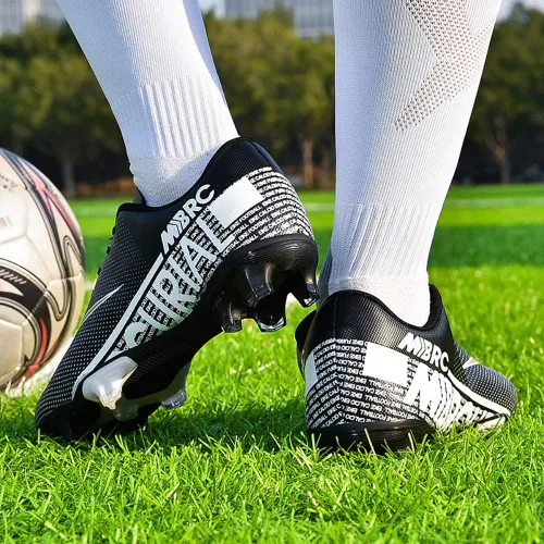 Vista 7 de ailishabroy Zapatos de fútbol para niño grande FgAg High Top Spikes Zapatos de fútbol para entrenamiento profesional Césped Hombres al aire libre