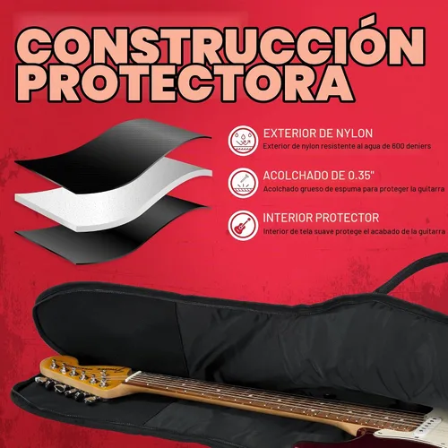 Vista 2 de Gator Cases Funda para Bajo con Espuma Acolchada, Se Adapta a Bajos Jazz y Precision de hasta 46.5" de Largo (GBE-BASS) Se adapta a guitarras bajo