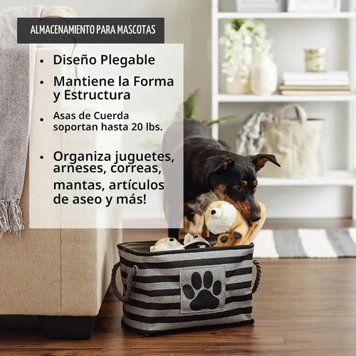 Vista 9 de Bone Dry - Canasta de almacenamiento para mascotas, pequeña y rectangular, coleccionable, aguamarina Aqua