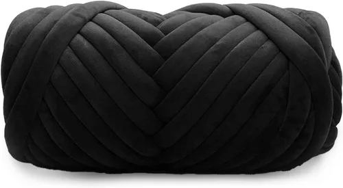 Vista 15 de Hilo de terciopelo grueso y voluminoso para tejer con brazo gigante, peso de tubo súper suave, esponjoso, para hacer a mano, hilo lavable