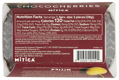 Vista 2 de Mitica Cerezas de chocolate, 4.94 oz