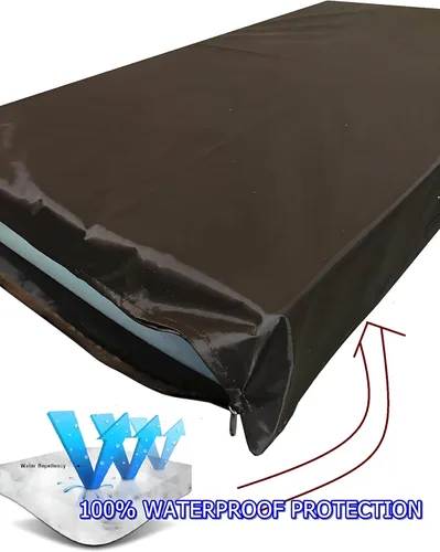 Vista 3 de Dogbed4less Large Orthopedic Memory Foam Pet Bed with Heavy Duty Black Canvas Cover, Waterproof Liner, and Extra Replacement Microsuede Antislip