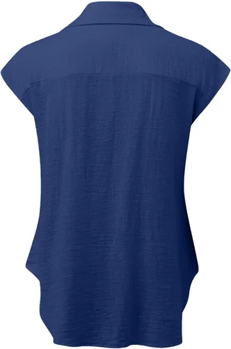 Vista 9 de Ceboyel Camisas para mujer de moda de verano, algodón, lino, manga corta, cuello con botones, blusa casual para mujer 2023