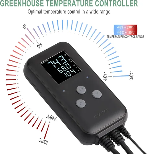 Vista 6 de DIGITEN Controlador de temperatura digital impermeable para acuario, invernadero y calefacción al aire libre - Controlador de termostato