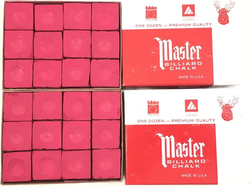 Vista 4 de Fabricado en los Estados Unidos - 2 cajas de Master Chalk - 24 piezas para tacos de piscina y puntas de billar