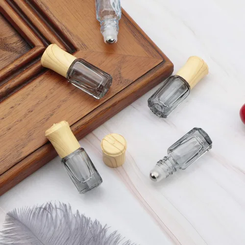 Vista 6 de 10 botellas de vidrio negro de 0.1 fl oz para aceites esenciales, mini rollo en frascos, cosméticos, contenedores de muestras de perfume, incluye