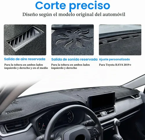 Vista 3 de Cubierta para salpicadero para Toyota Rav4 2025 2024 2023 2022 2021 2020 2019 Dashboard Cover Mat, Custom Fit Center Console Cover Sunshield