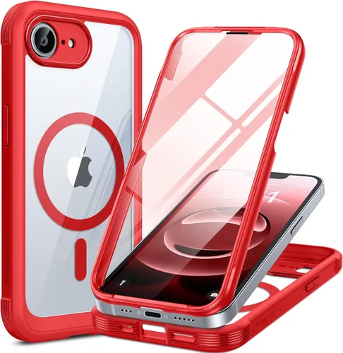 Vista 103 de Miracase - Funda magnética para iPhone 13 Pro Max de 6.7 pulgadas (compatible con MagSafe), transparente, completo, protector de pantalla de vidrio
