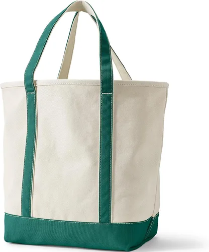 Vista 4 de Lands' End Bolso de lona abierto Abeto natural/brillante