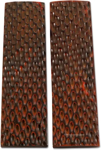 Vista 20 de Báscula de mango de cuerno de búfalo (corteza) - (Amber/Black) - (3.50 x 1.125 x 0.187)