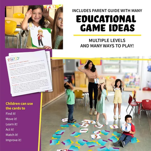 Vista 4 de Juego de acción para niños, juego de cartas de memoria a juego, juegos de cartas de movimiento para niños, juego interactivo para niños, busca