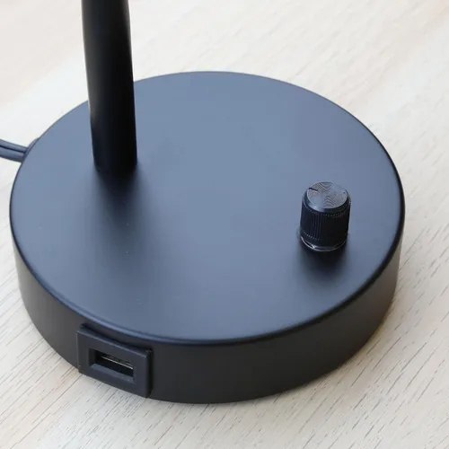 Vista 2 de O'Bright Lámpara de escritorio LED regulable con puerto de carga USB (5V/2A), LED de atenuación de rango completo, lámpara de mesa con cargador USB