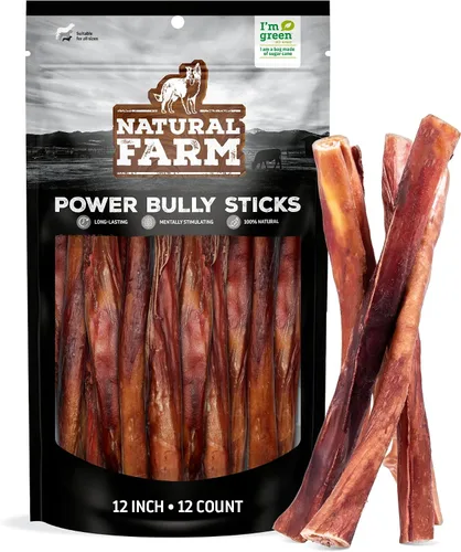 Vista 11 de Natural Farm Power Bully Sticks - Masticables para perros (4 pulgadas, 16 onzas), masticables 2 en 1: mejilla de res premium envuelta en pene