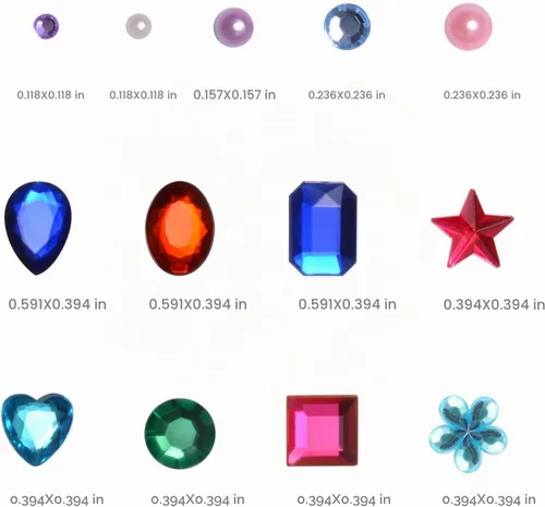 Vista 2 de 2102 piezas de calcomanías de gemas, gemas autoadhesivas para manualidades, diamantes de imitación para manualidades, calcomanías de diamantes