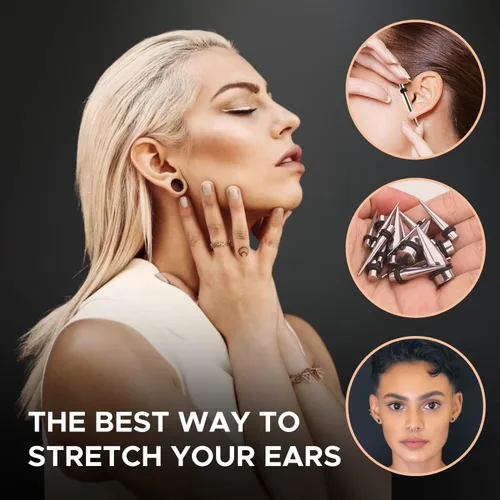 Vista 4 de BodyJ4You Kit de estiramiento de orejas de 36 piezas, calibre 14G-00G para principiantes, de acero quirúrgico, tapones de una sola llamarada