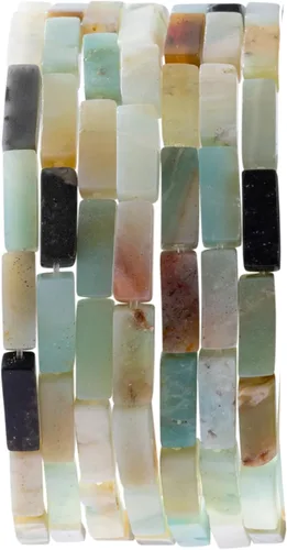 Vista 28 de Cuentas de tubo rectangular de jade africano natural, 0.157 x 0.512 in, 15.0 in/str sueltas semi piedras preciosas para hacer pulseras, collares