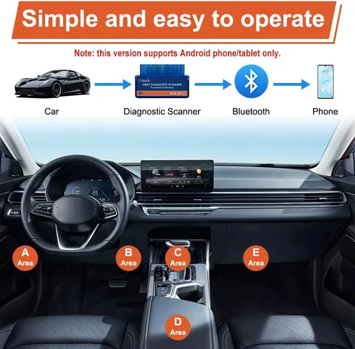 Vista 2 de ELM327 OBDII - Escáner de diagnóstico automático para coche, escáner OBD2 Bluetooth OBDII, herramienta de diagnóstico OBDII, lector de código