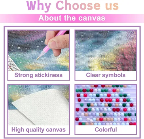 Vista 5 de CoHraeu Kits de pintura de diamante D para adultos, kits de pintura de diamantes de árbol de estrella, arte de gemas de arte de diamantes